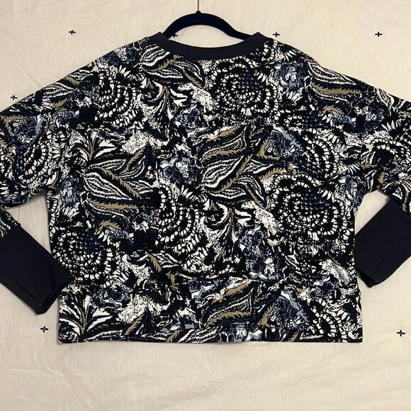 Joie Caleigh Cropped Floral Print Sweatshirt - Size Medium D35 - Picture 7 of 8